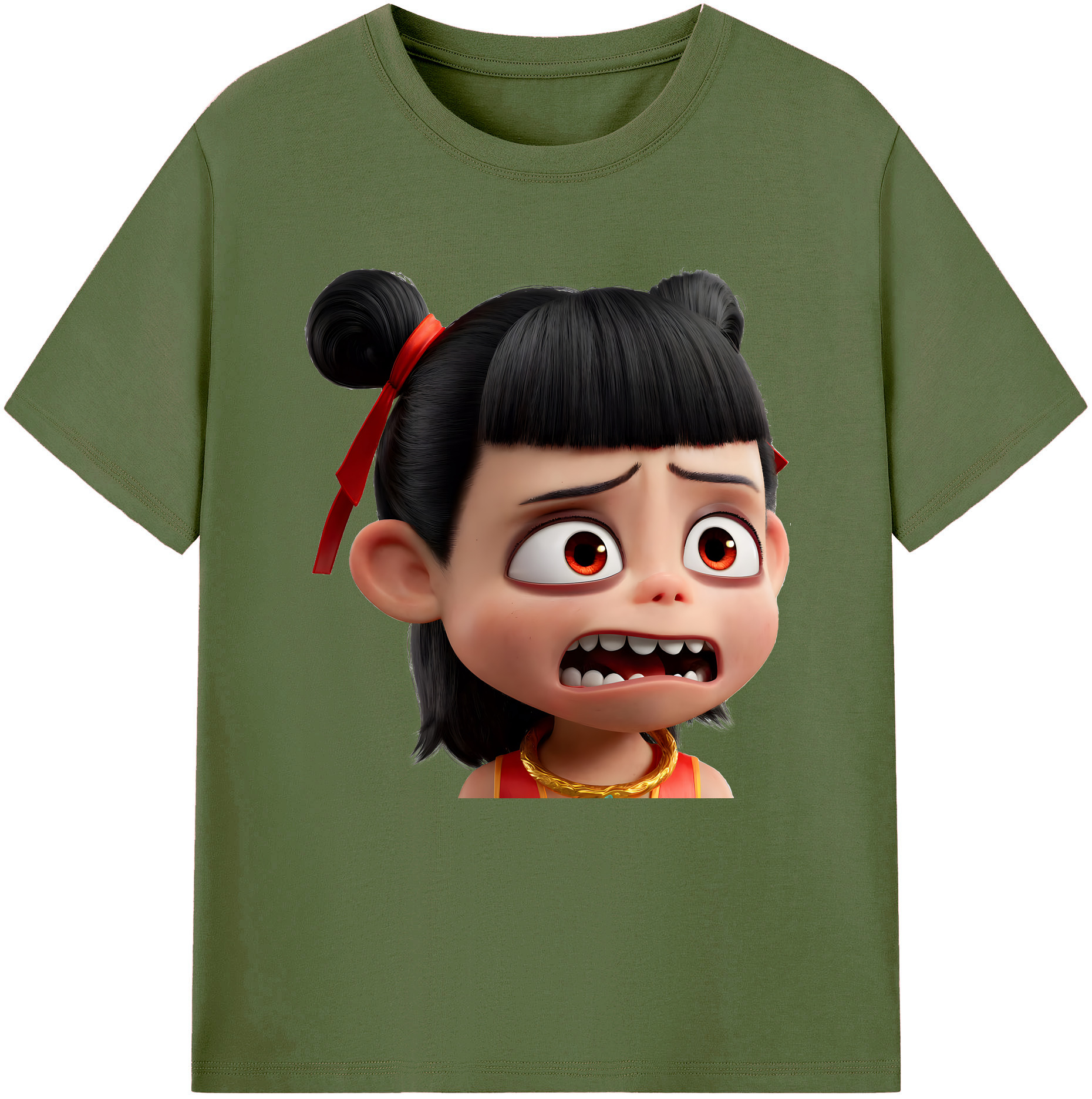 （画像用） Ne Zha 2 ナタ 魔童の大暴れ 綿100％半袖Tシャツ（フロントプリント）